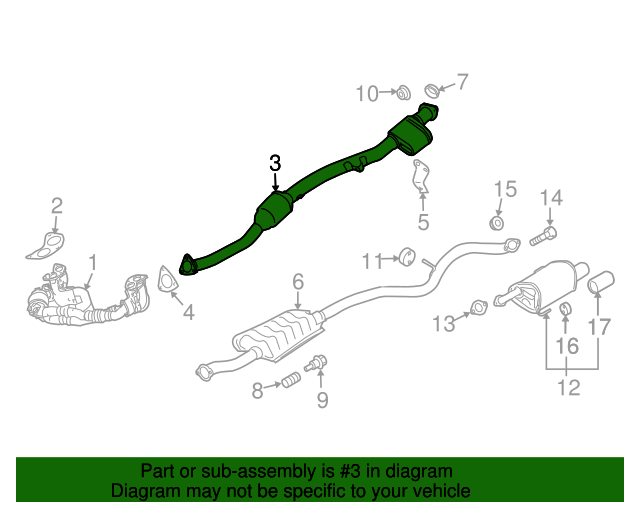 44620AD88B Catalytic Converter 20152019 Subaru Subaru Parts Exchange