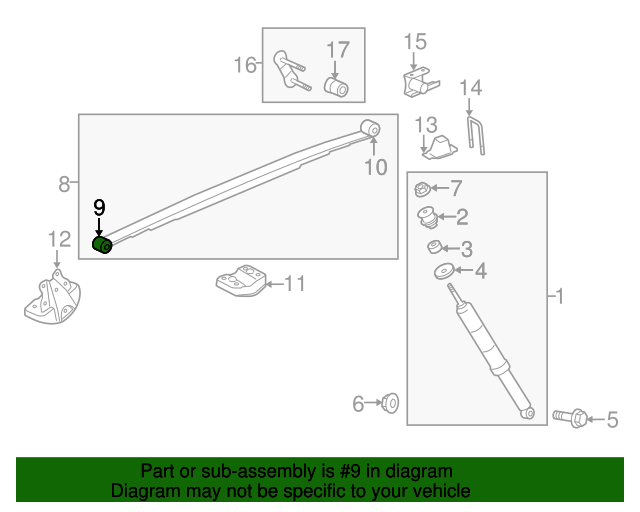 90389A0008 Leaf Spring Assembly Front Bushing 20072020 Toyota