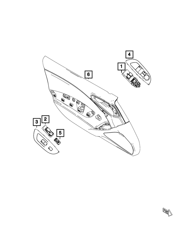 20172019 Fiat 124 Spider Power Window/Door Lock Switch Bezel