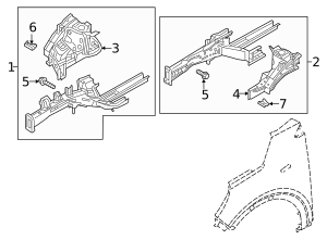 2016-2020 Kia Sorento Fender Apron Bracket - Passenger Side (RH) 64527 ...