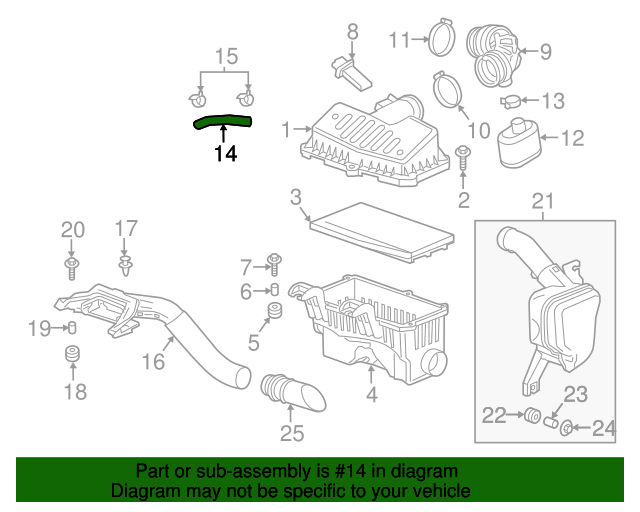 20132015 Chevrolet Positive Crankcase Ventilation (PCV) Vacuum Hose