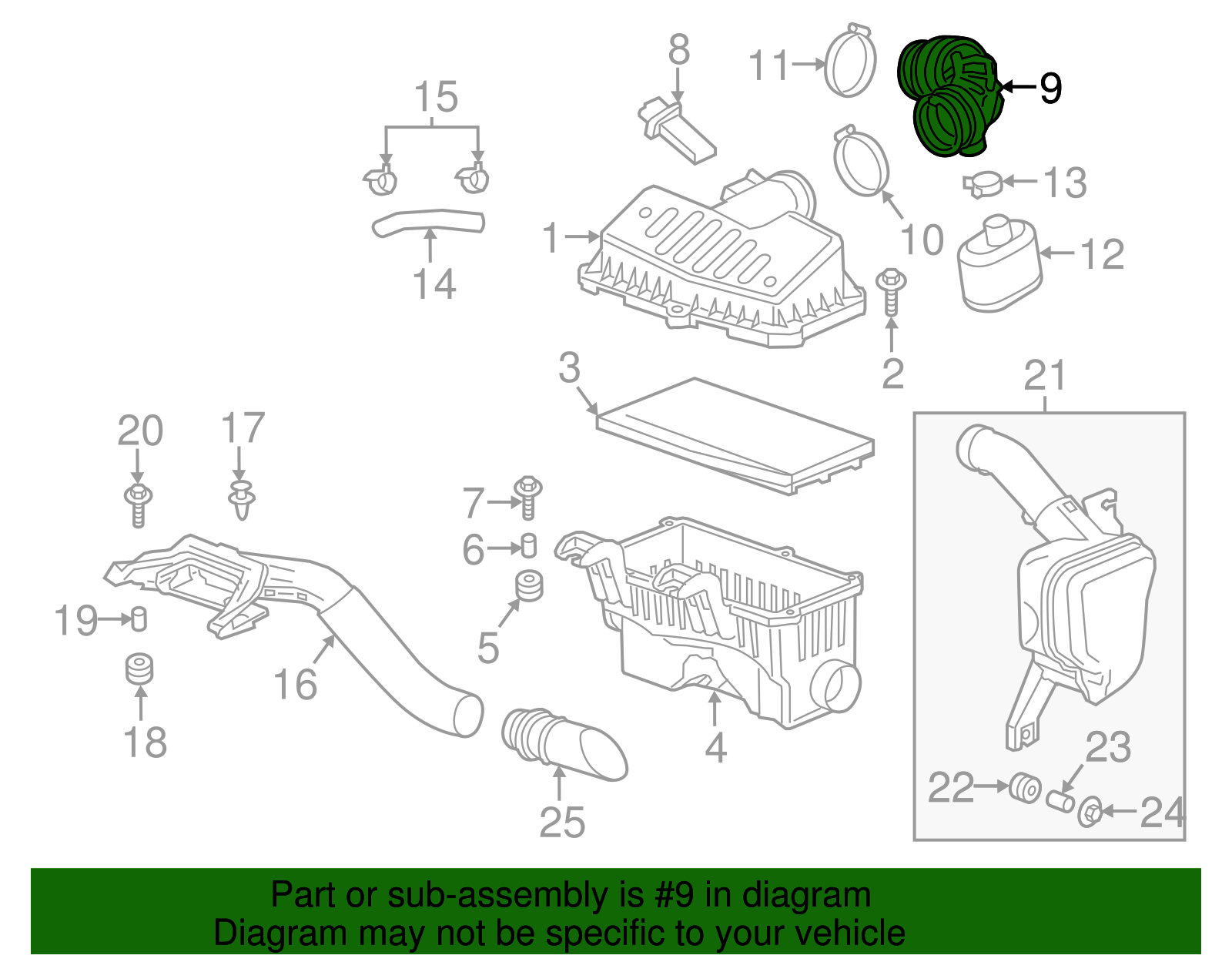 Air Cleaner Outlet Duct Elbow - GM (96910374)
