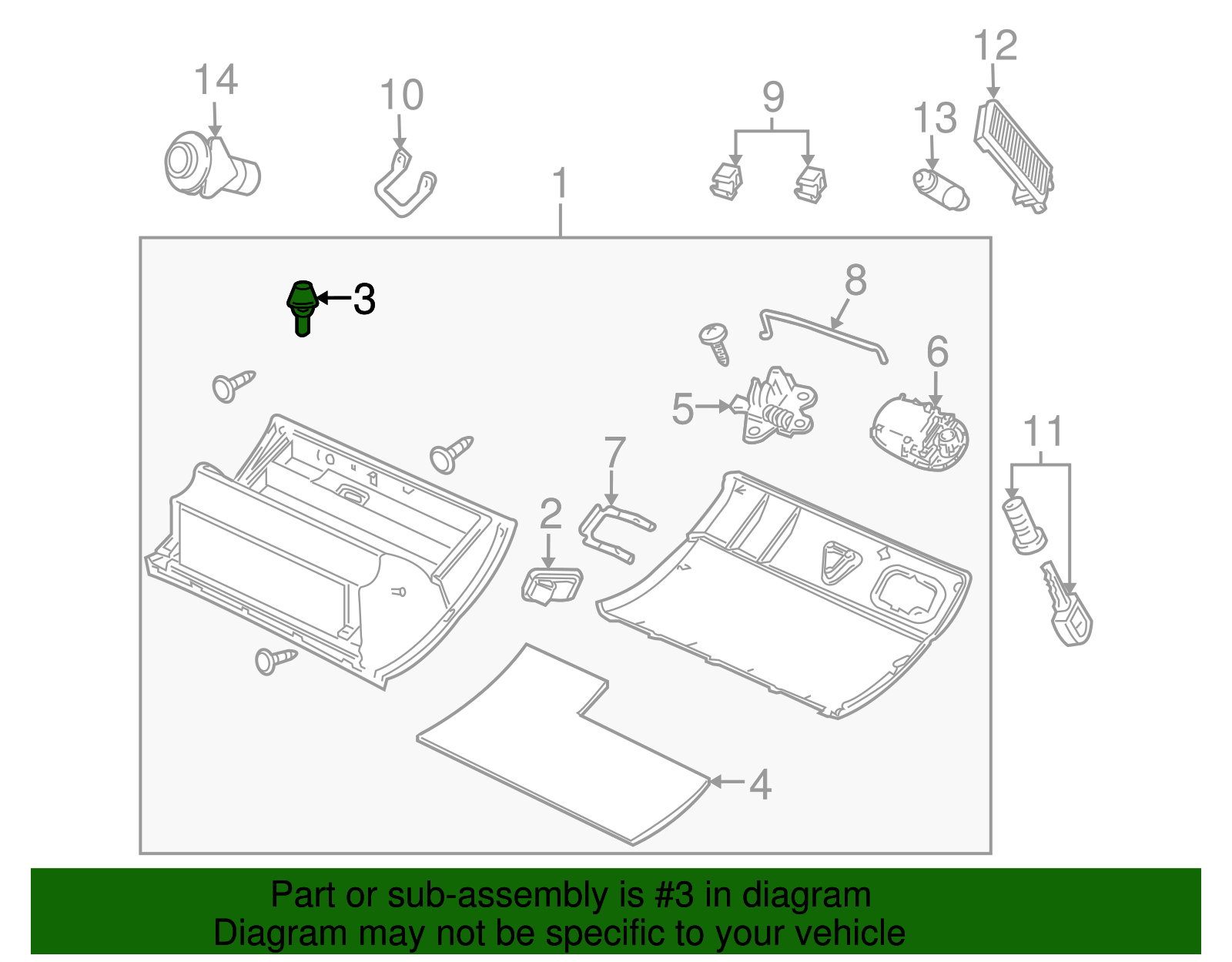 Bumper-I/P Compt Dr Stop - GM (92201416)