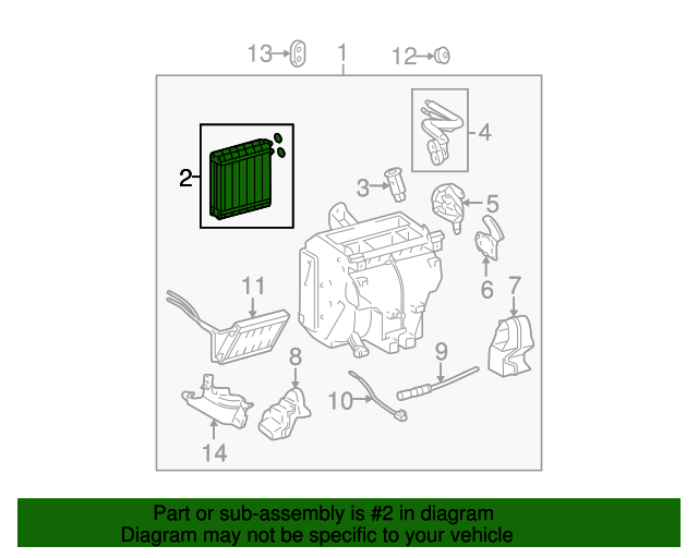 20052010 Scion tC Evaporator Sub Assembly 8850121032 Toyota Parts Center