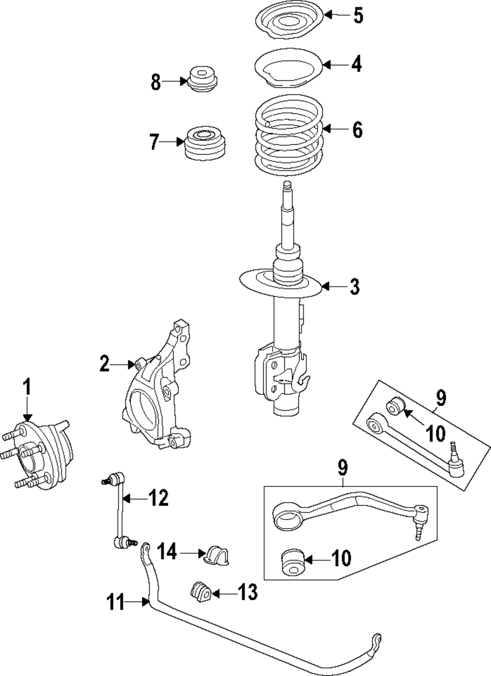 Spring Kit, Front - GM (92228258)