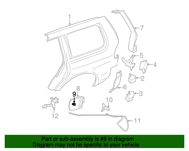 Fuel Door Clip Mitsubishi (MR970563) Auto Parts