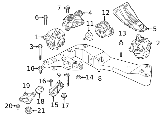 2017-2022 BMW M760i xDrive Mount 22-11-6-866-156 | BMWPartsDirect.com