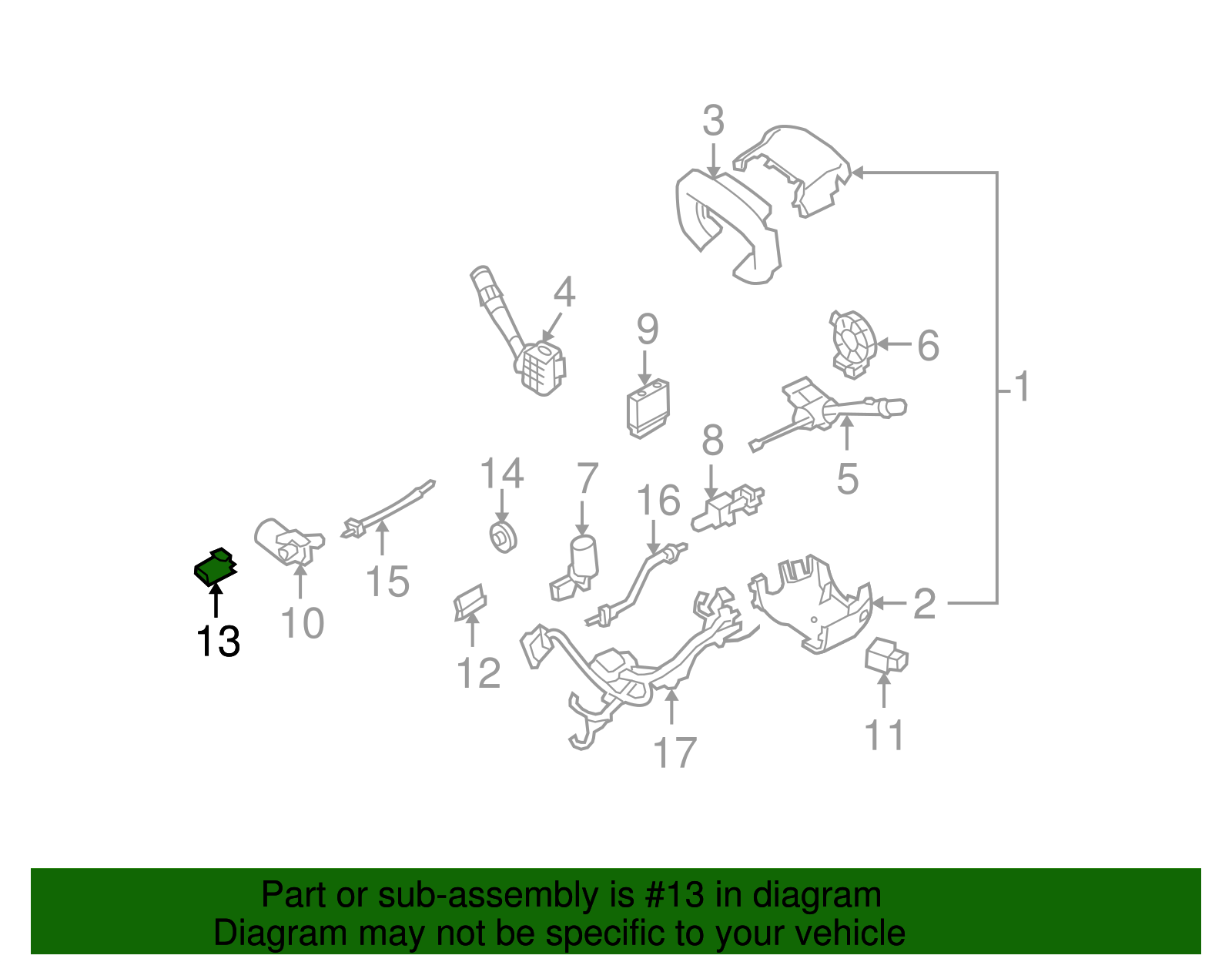 Sensor Assembly, Strg Col Tilt Whl Posn - Cadillac (89060599)