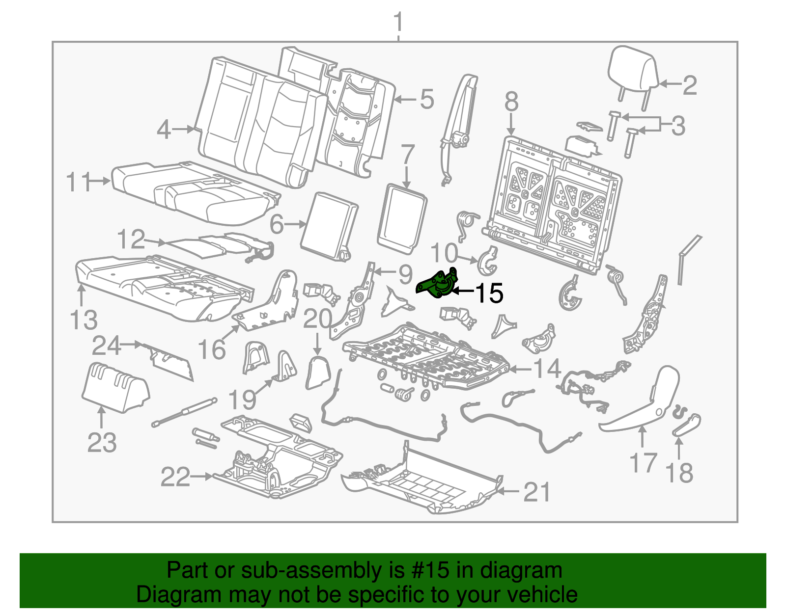 Driver Side Rear Seat Back Latch - GM (84439140)