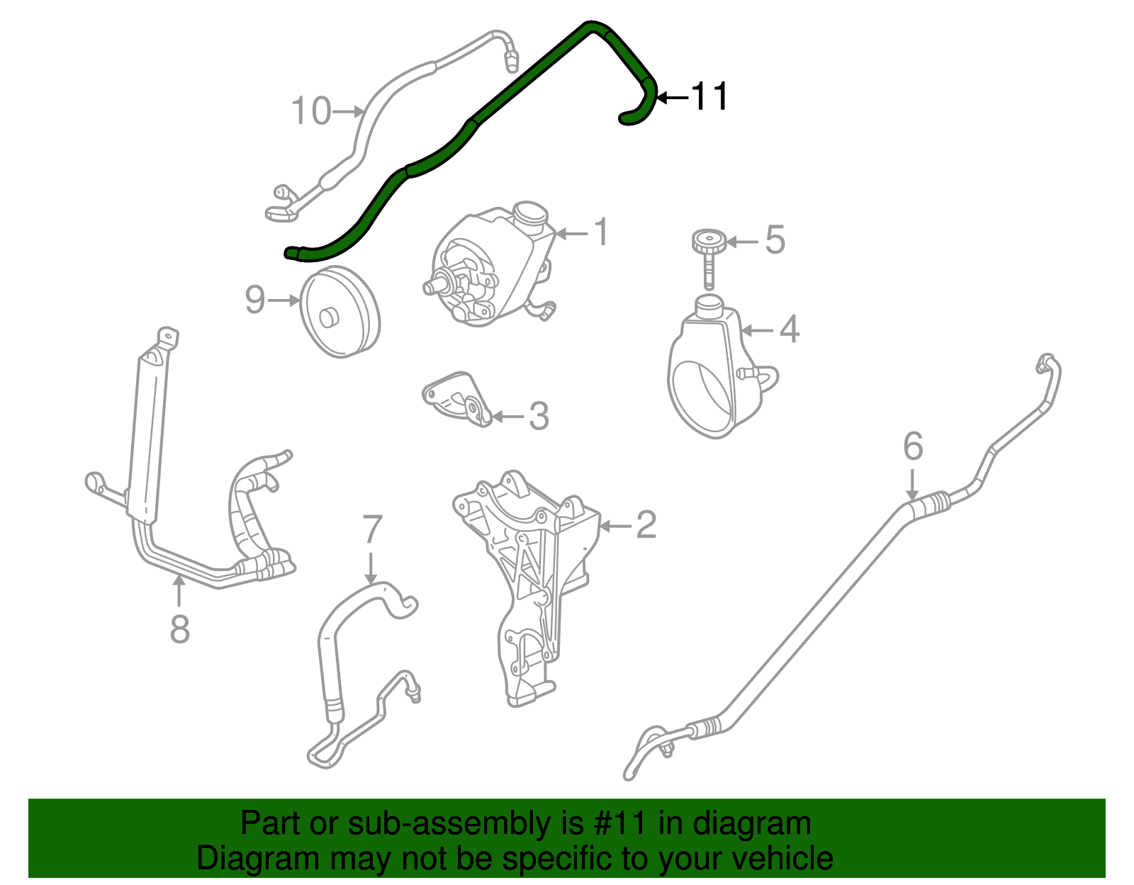 Power Brake Booster Outlet Hose Assembly - GM (15804952)