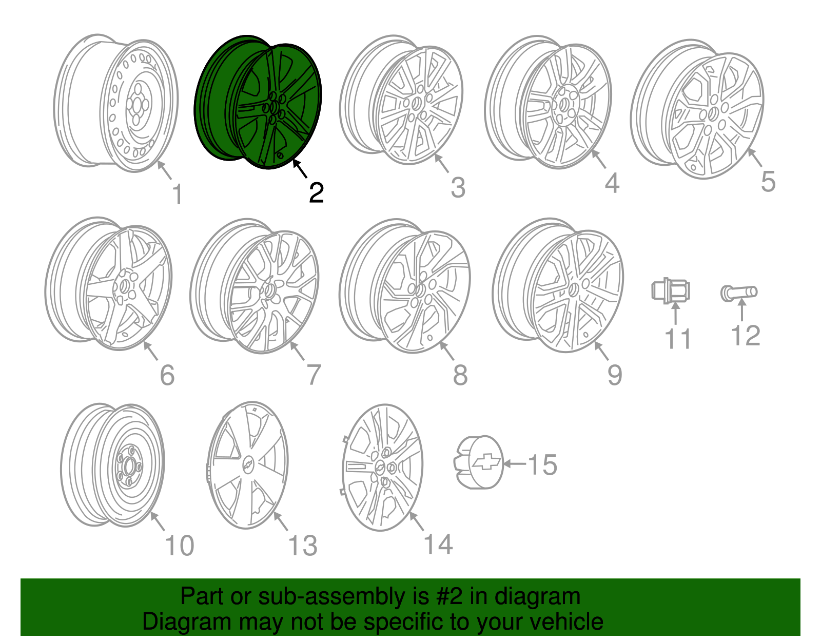 15x6-Inch 5-Spoke Wheel - GM (96894731)