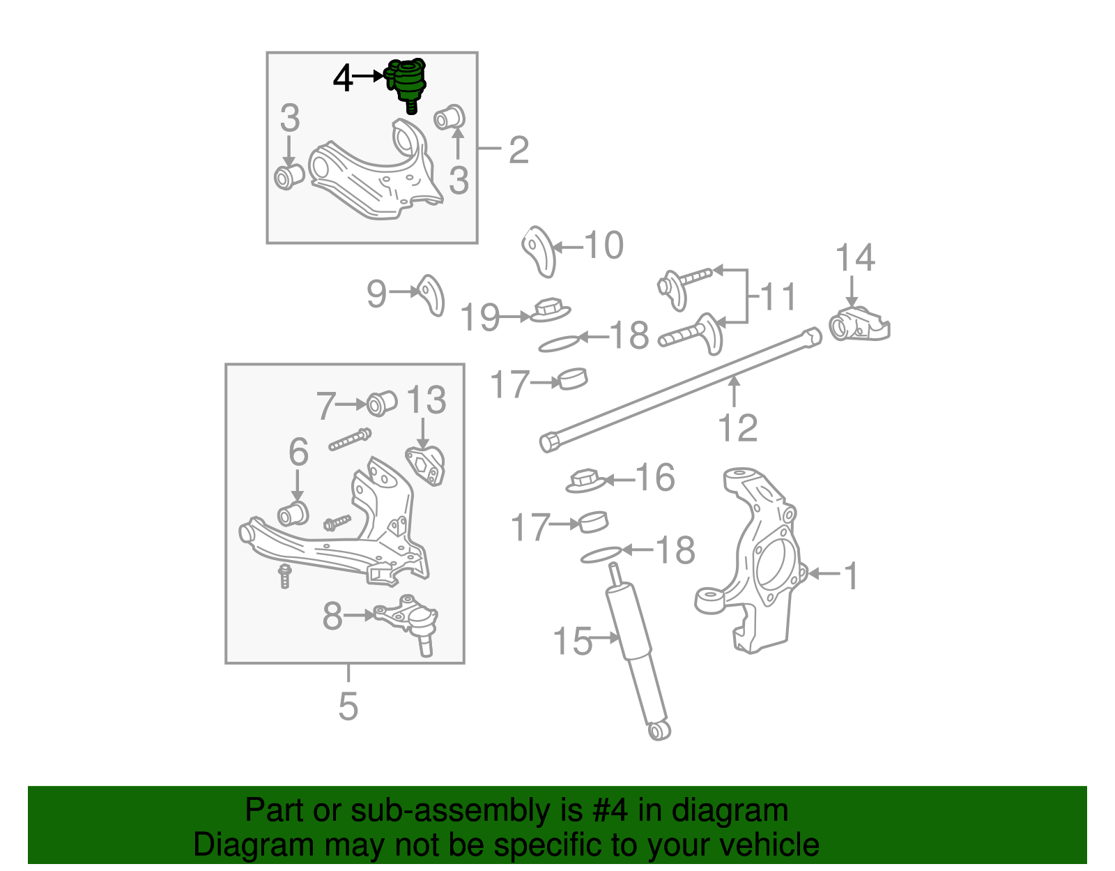 Front Upper Suspension Control Arm Ball Joint - GM (89040241)