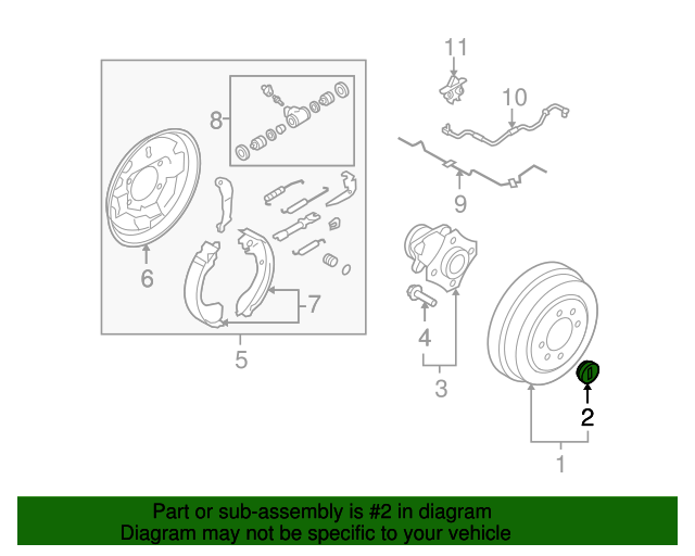 20072021 Nissan Drum Brake Inspection Plug 44098ED001 Nissan Parts Plus