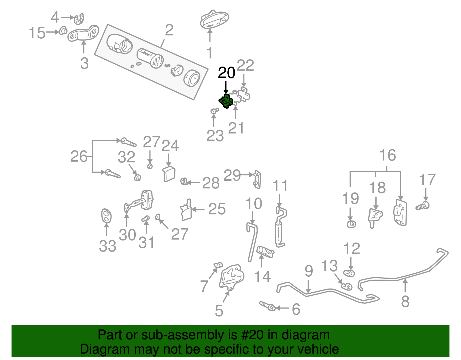 Door Lock Striker - Buick (25767962)