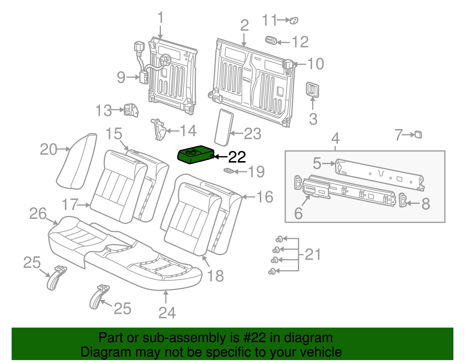 Armrest Assembly, R/Seat                      *Md Dark.Pewter - GM (09172802)