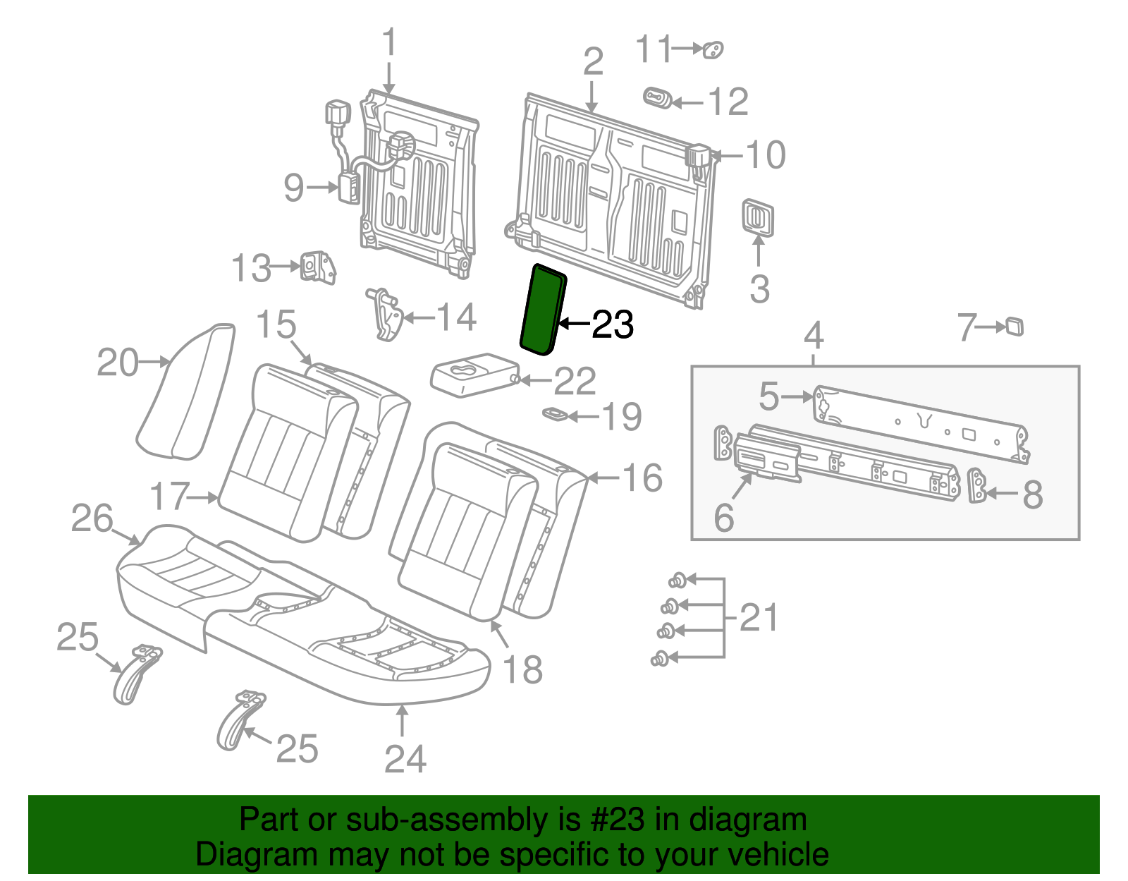 Cover, R/Seat A/Rst                      *Md Dark.Pewter - GM (90595391)