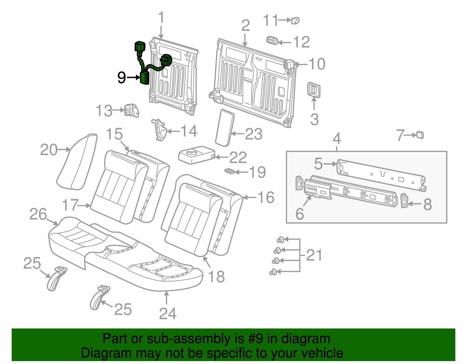Lock Assembly, R/Seat Black Cushion *Left Oak - GM (90595393)