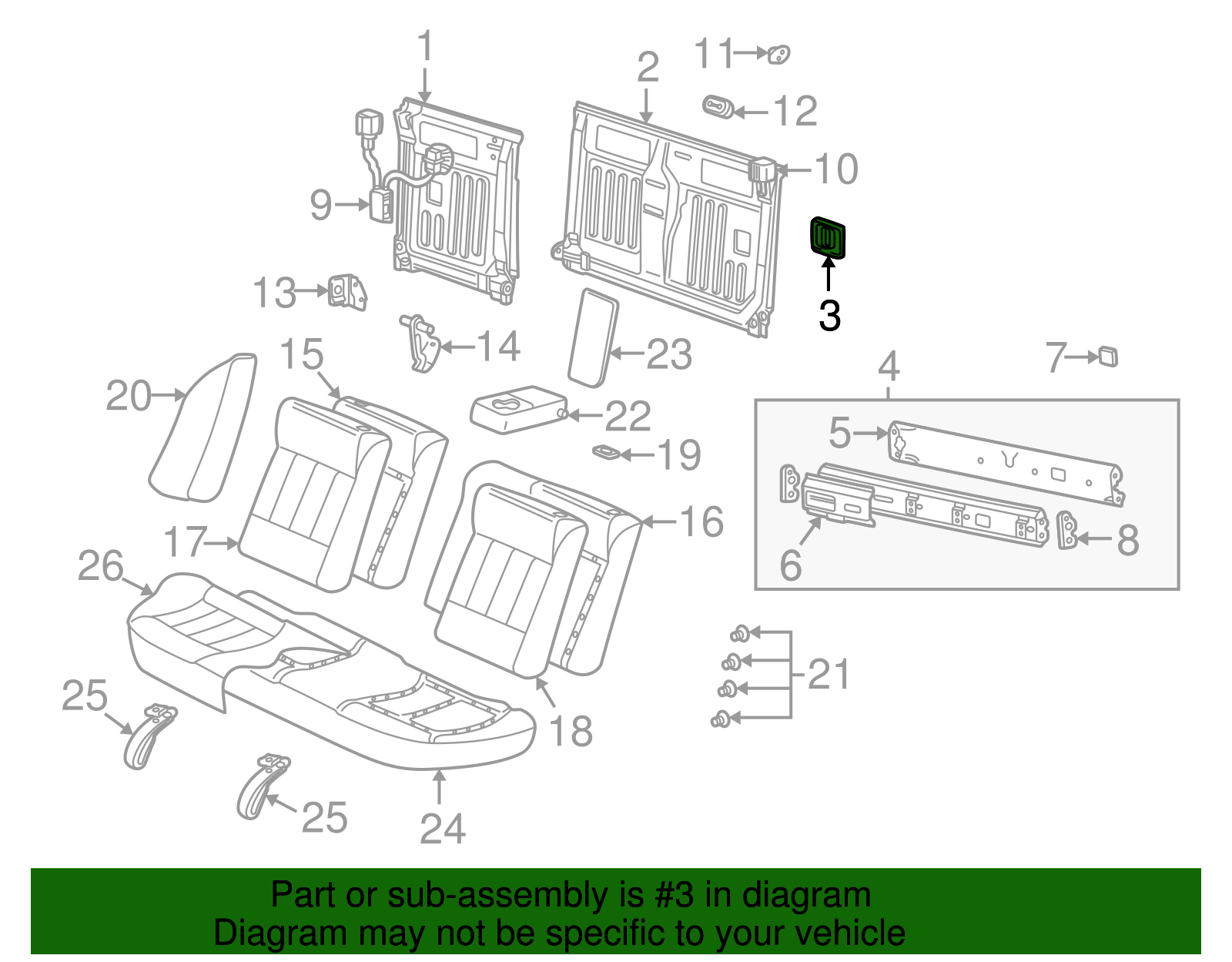 Cover, R/Seat Black Cushion Opg                *Black - GM (90595412)