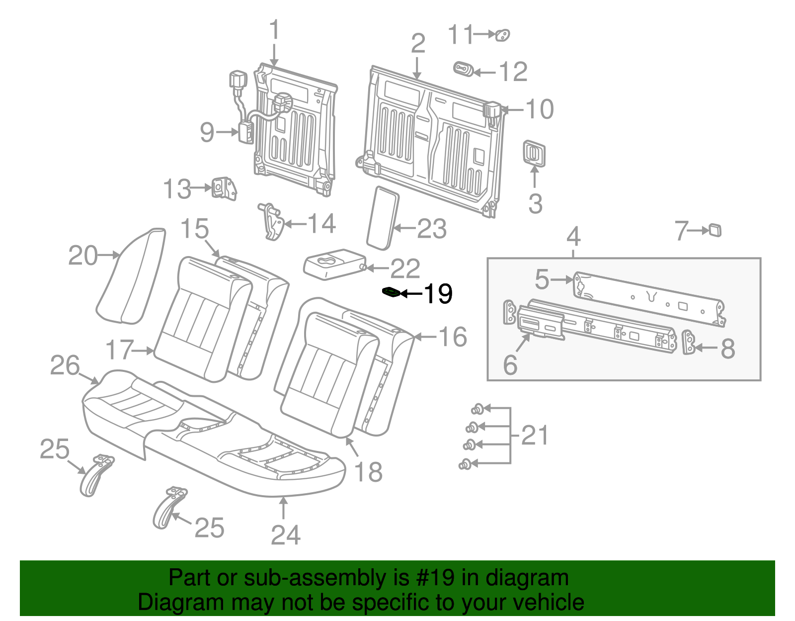Cover, R/Seat Black Cushion Lk Fin             *Left Oak - GM (90595409)