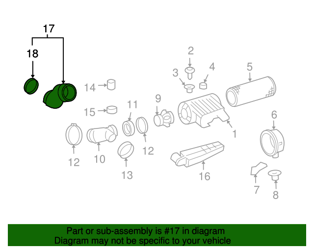 15270558 - Air Cleaner Outlet Duct 2008-2015 GM | AutoNationParts.com