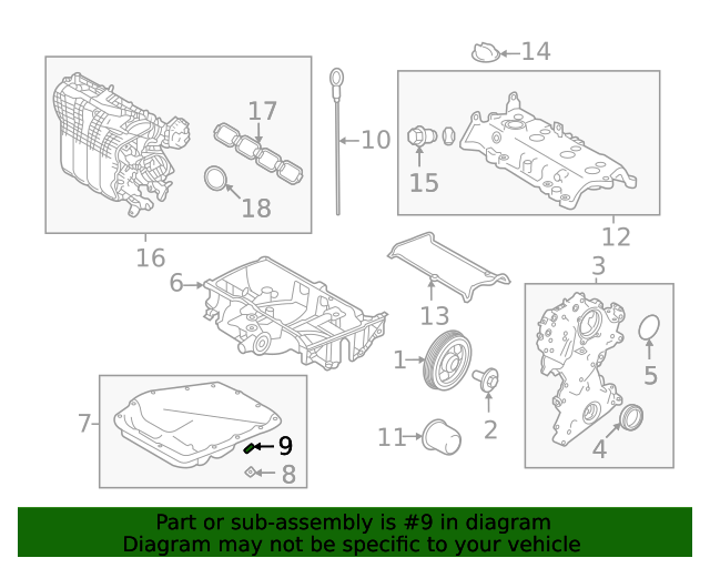 MQ700407 Lower Oil Pan Gasket 20222023 Mitsubishi Outlander