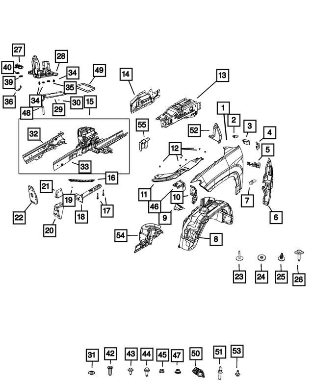 Mopar OEM Front Left Driver Side Fender Mounting Bracket For Jeep Compass 2017-2025 – 68244929AA