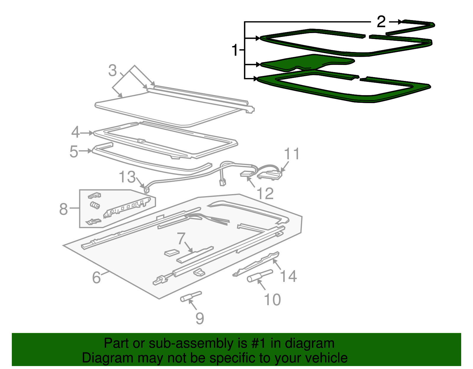 Sunroof Glass - GM (12371672)
