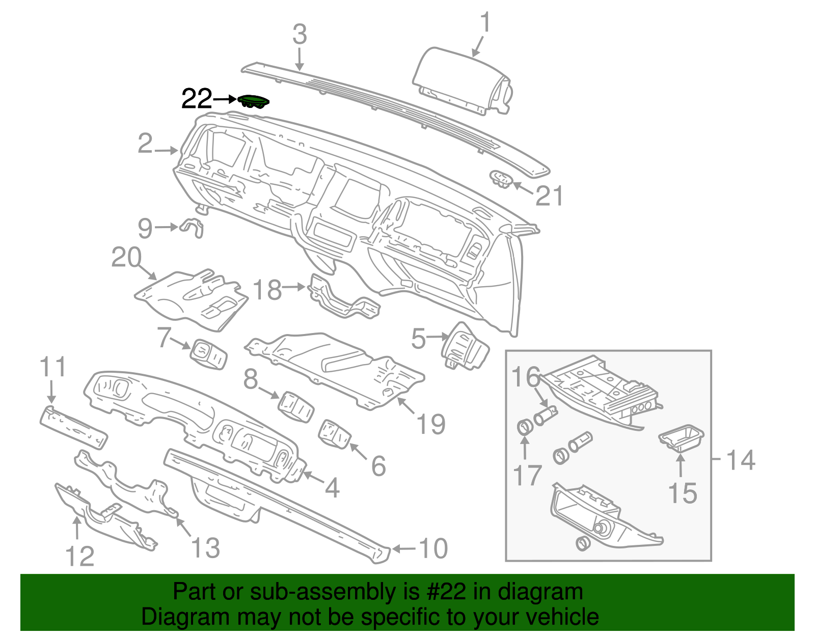Defogger Grille - Ford (YS3Z-54046A77-AAA)