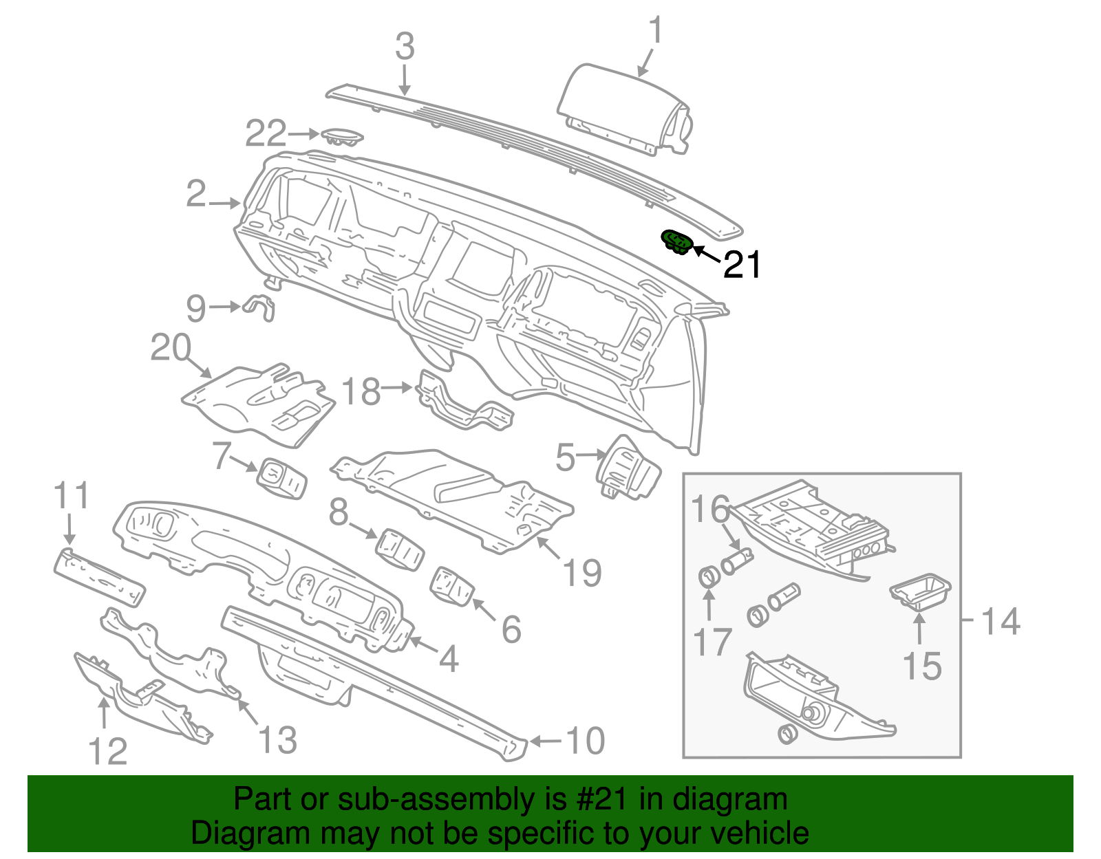 Defogger Grille - Ford (YS3Z-54046A76-AAA)