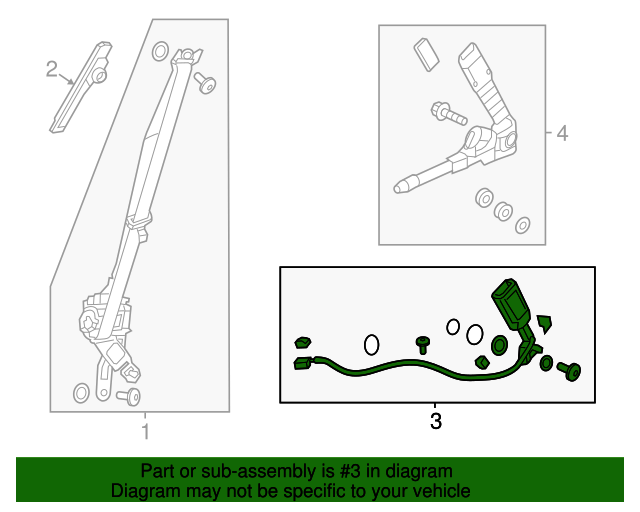 04816TR3A10ZD Buckle Set, L Front Seat Belt *NH167L* (Graphite