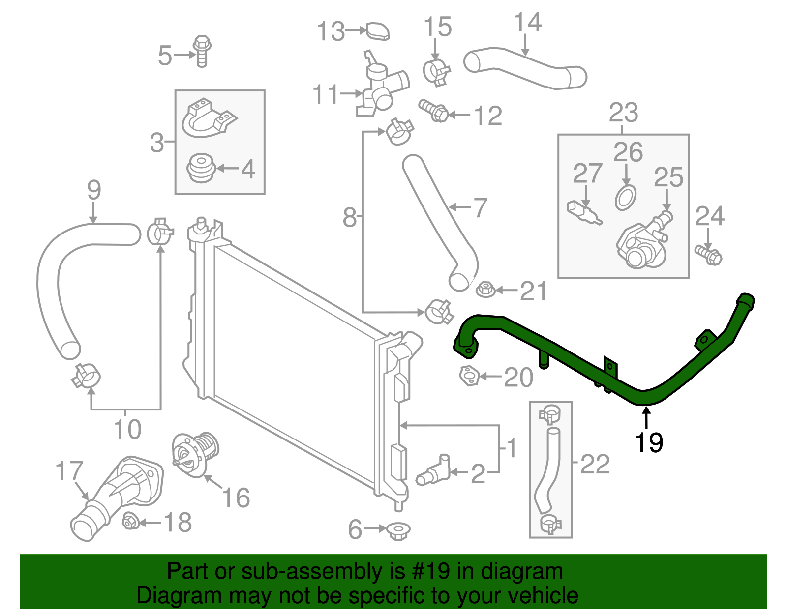 2015-2017 Hyundai Veloster Engine Coolant Pipe 25457-2B701 | Hyundai ...