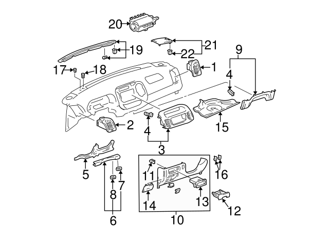 Dash Fuse Box Cover For 2007-2014 Toyota FJ Cruiser - OEM Part #55545-35040-B0, Dark Gray
