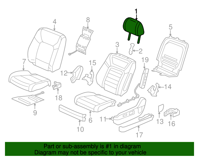81140TG7L01ZB Headrest Assembly Front *NH900L* (Deep Black) 2019