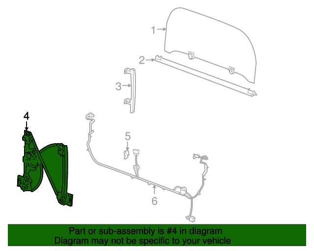 20042005 GMC Envoy XUV Tailgate Window Motor (Midgate motor) 15112482