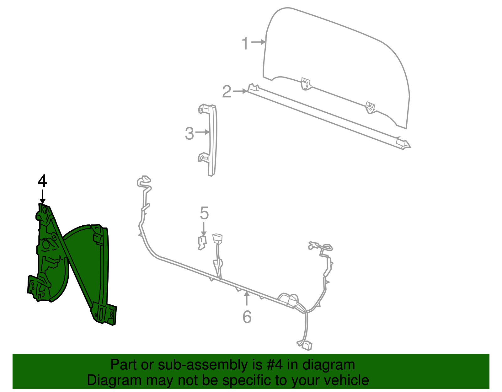 Midgate Button 2004-2005 GMC Envoy XUV Mid/Liftgate Window Regulator 15112482 ...