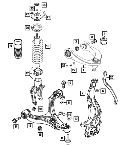 Air Suspension Shock Springs Assembly Replacement For 2011-15 Jeep Grand Cherokee Front Left & Right 68029903AF 68059904AE NICEKE 7 thumbnail image
