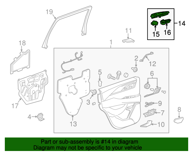 2015-2020 Cadillac Switch Bezel - Passenger Side (RH) 22928437 ...