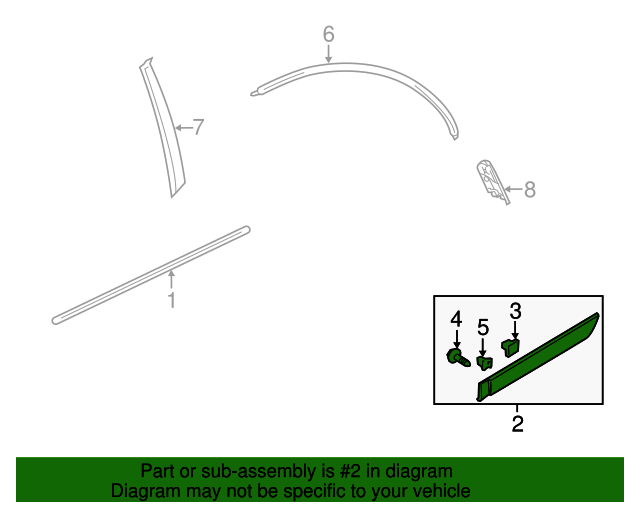 877311E500 Body Side Molding 2010 2011 Hyundai Accent World OEM