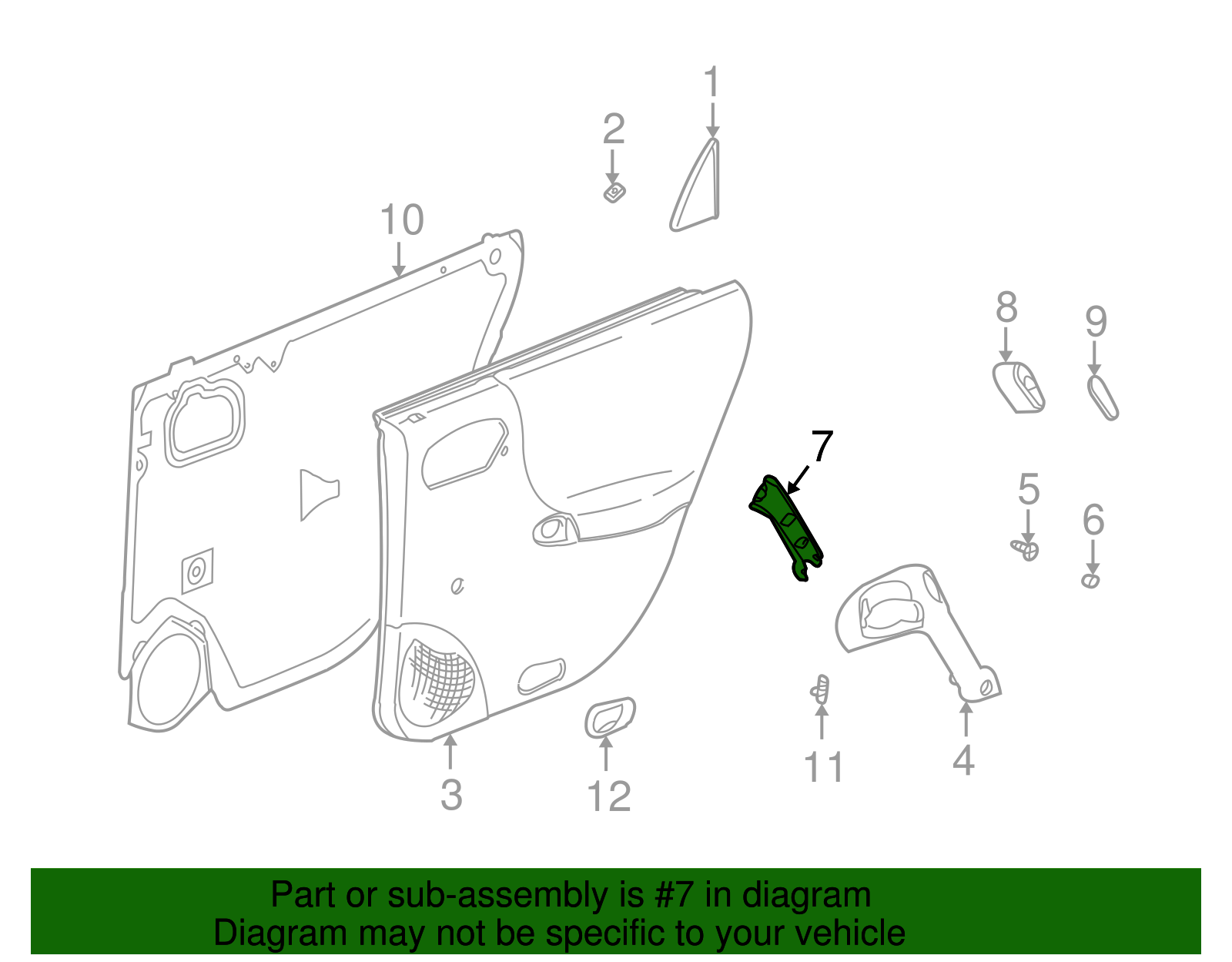 Cover, Rear S/D Pull Hdl *Md Dark Oak - GM (90363931)