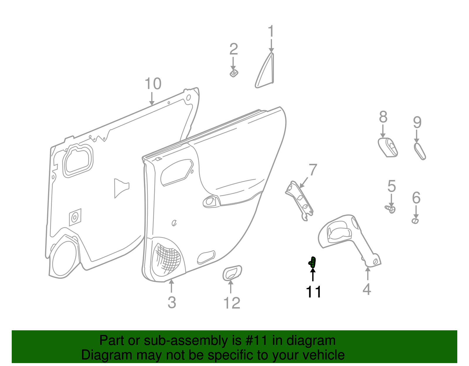 Grille, Rdo Rear S/D Upper Spkr *Md Dark Oak - GM (90363968)