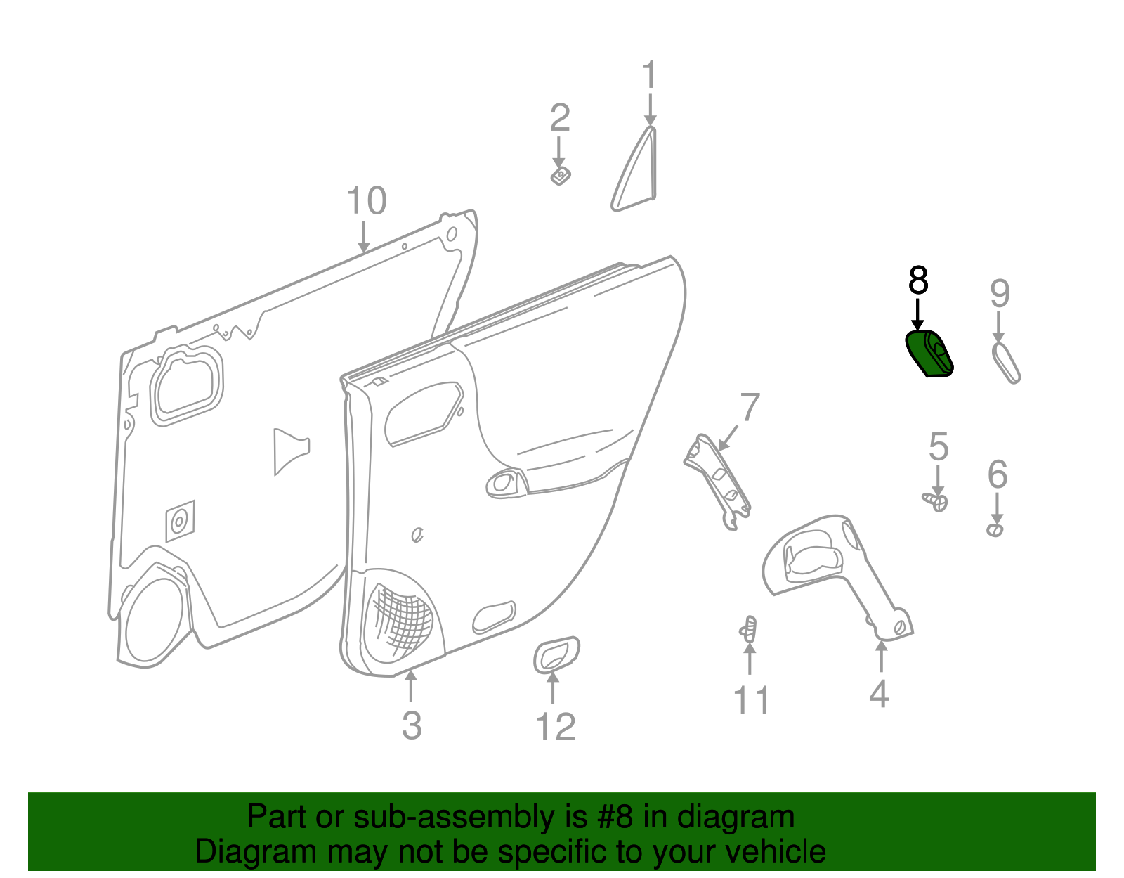 Switch Assembly, Rear S/D Wdo *Ebony - GM (90363753)