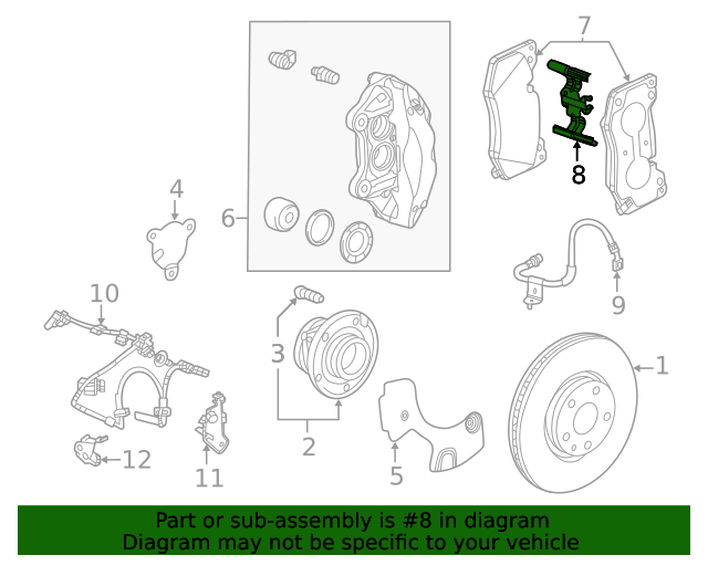 20202023 GM Front Disc Brake Pad Retaining Spring 13535096