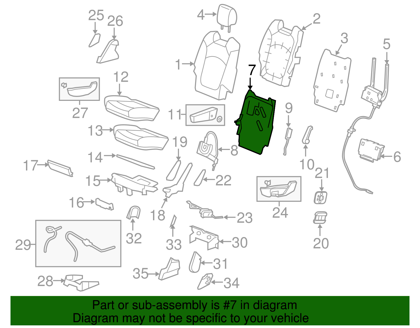 Rear Driver Side Seat Back Frame (25797656)