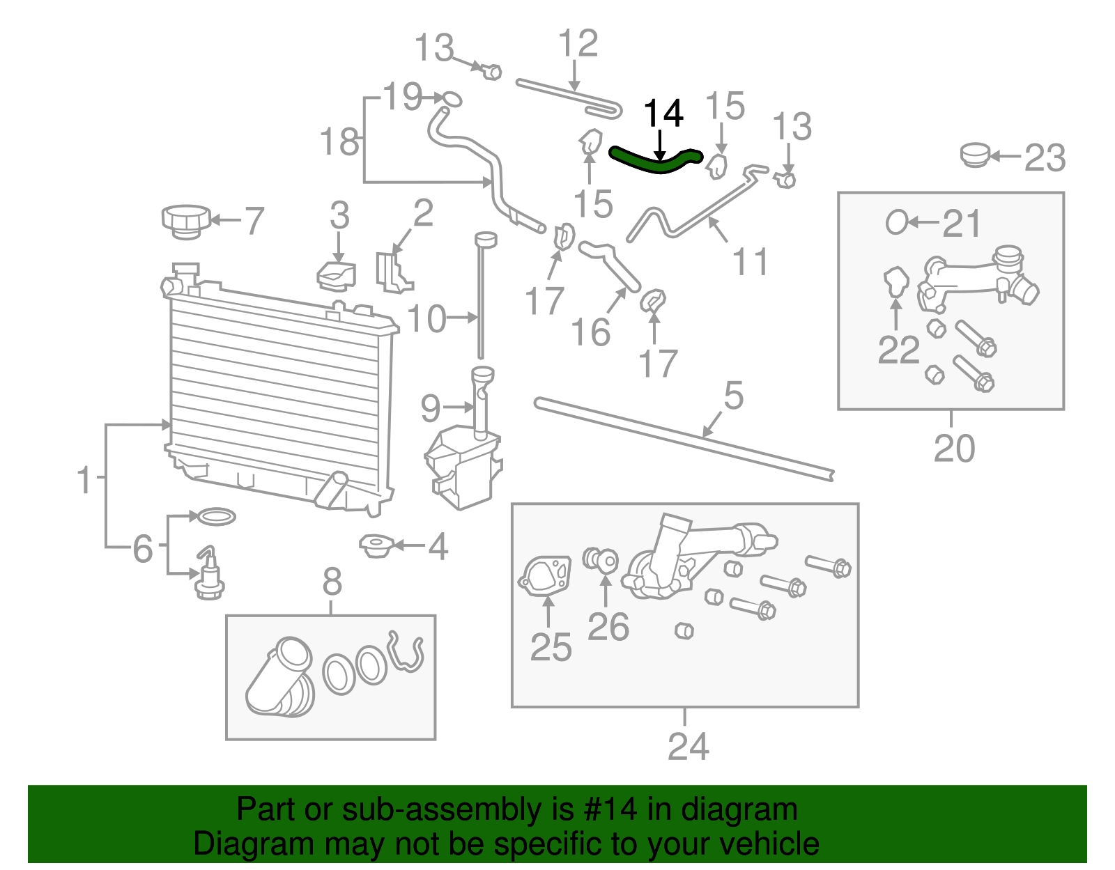 Radiator Inlet Hose - GM (92252959)