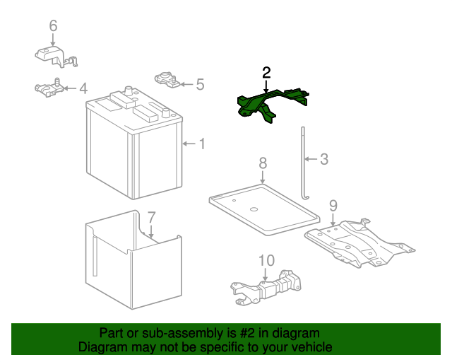 20092013 Toyota Corolla Battery Hold Down 7440402190 Toyota Parts