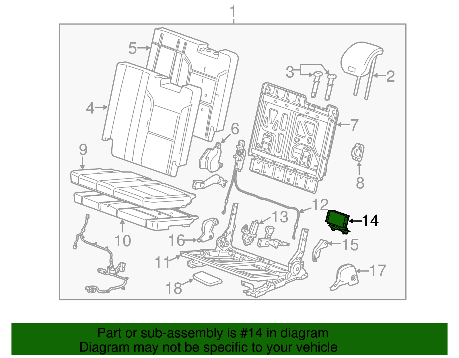 Folding 3rd Row Seat Module - GM (84399829)