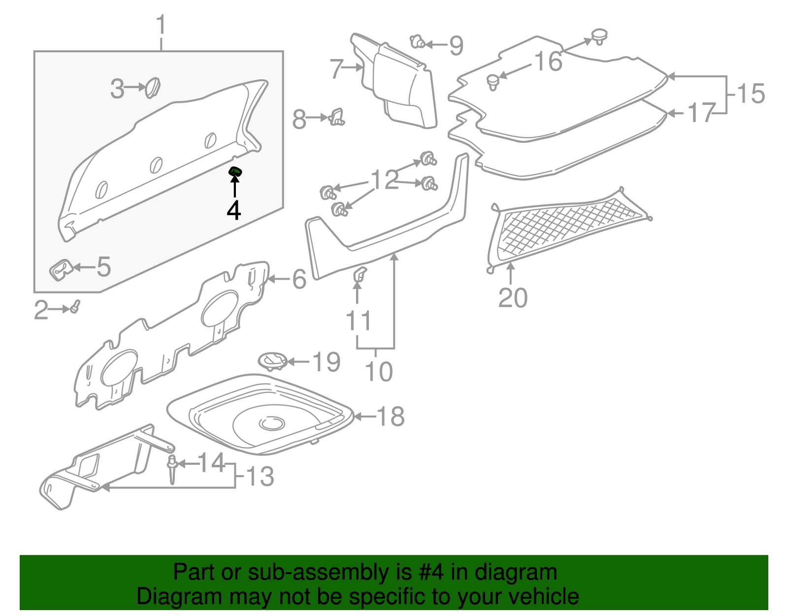 Seat Belt Anchor Plate Cover Clip - GM (25706781)