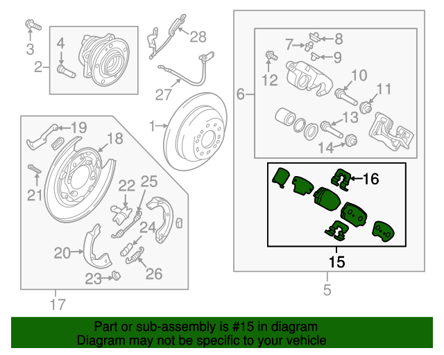 2013-2016 Hyundai Brake Pads Rear 58302-2WA00 | OEM Parts Online