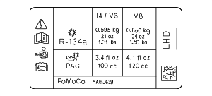 2018-2022 Ford Mustang AC Label JR3Z-9900014-E | AwesomeParts.com