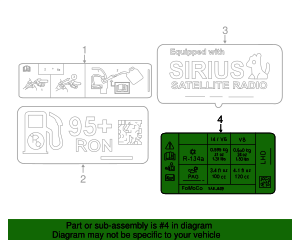 2018-2023 Ford Mustang AC Label JR3Z-9900014-F | Online Ford Parts Catalog